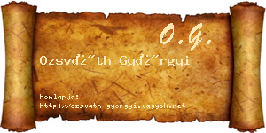Ozsváth Györgyi névjegykártya